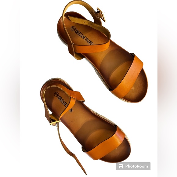 Women’s Open Toe Ankle Strap Espadrille Casual Flatform Platform Wedge Sandals - Picture 2 of 3